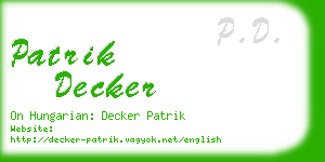 patrik decker business card